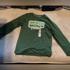 Kids Graphic “Kindness is coolest” Graphic long sleeve shirt Green Color Size 8